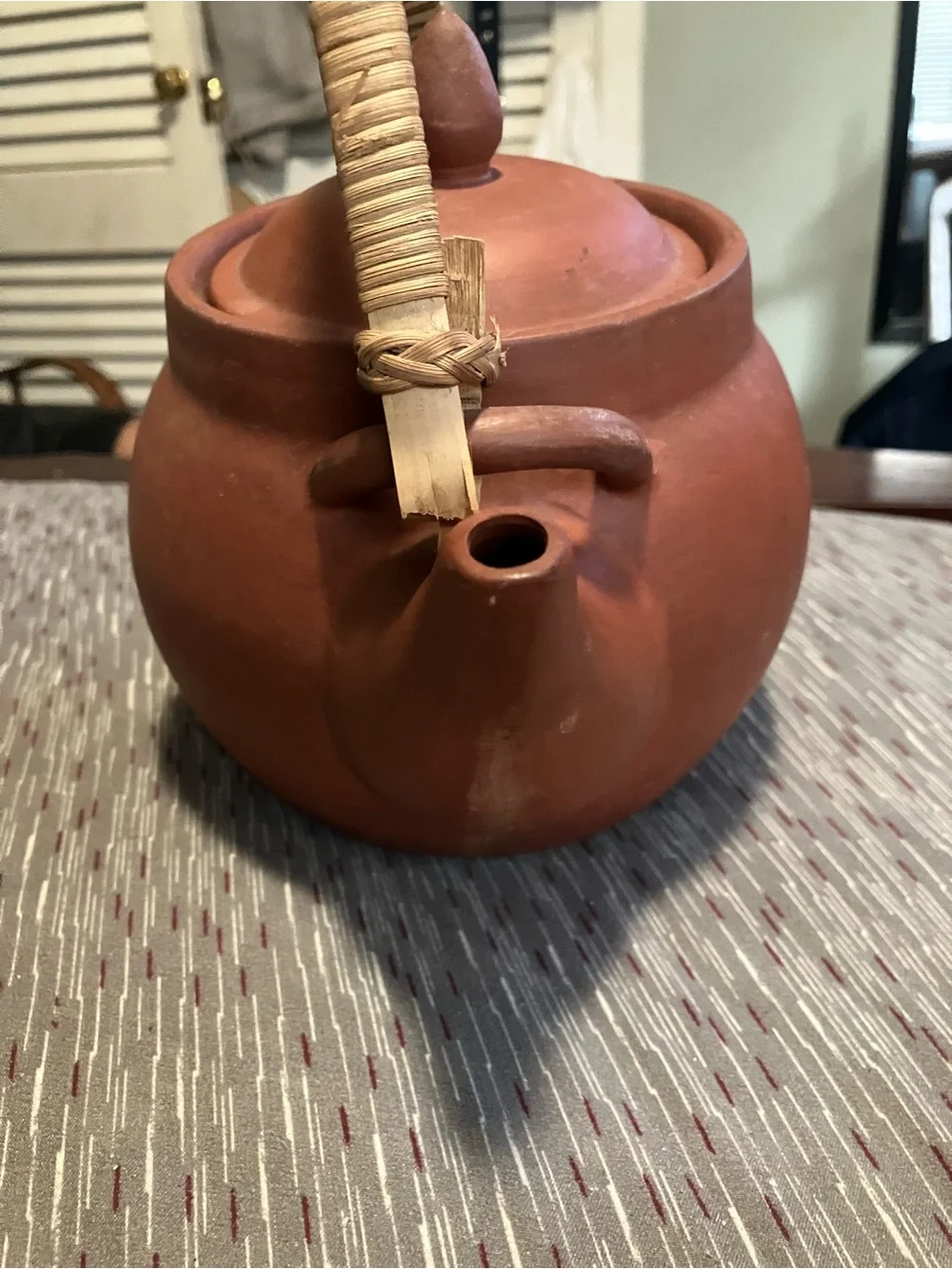 Vintage Chinese Traditional Red Clay or Terra Cotta Teapot With Diffuser